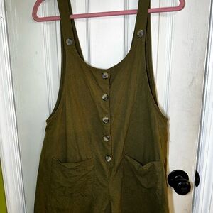 Urban romantics olive green Button-Front romper